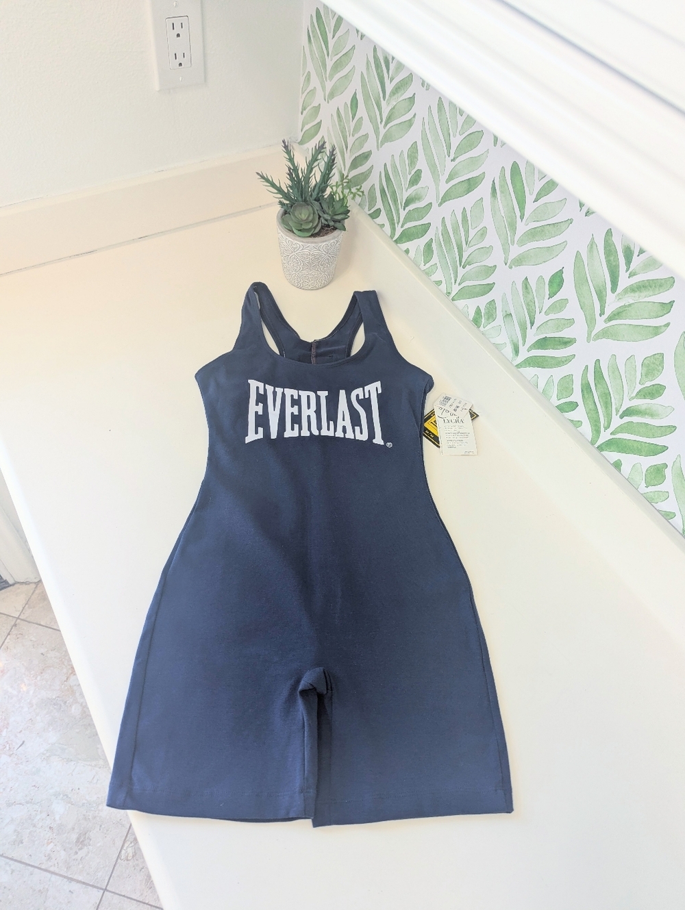 Everlast Navy Blue Athletic Tank Romper Singlet Medium - Picture 4 of 14